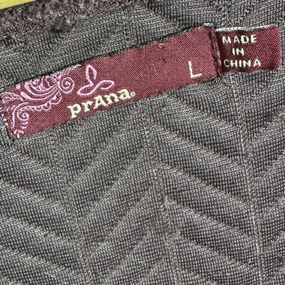 Prana Purple Silverspring Crewneck Pullover Sweater Plum Size Large Quilted Top - Picture 4 of 10